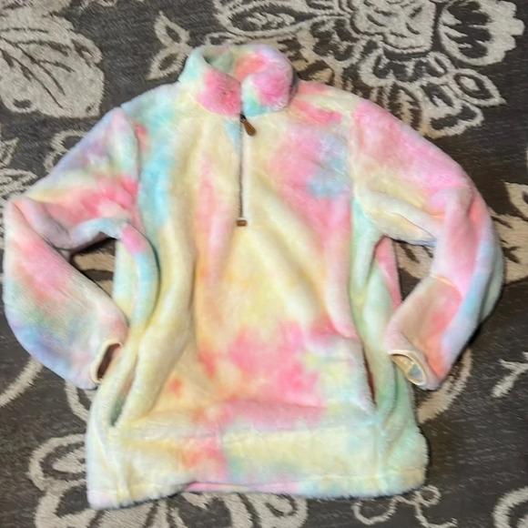 Paisley grace boutique pastel super plush and soft 1/4 zip pullover. - Picture 1 of 3